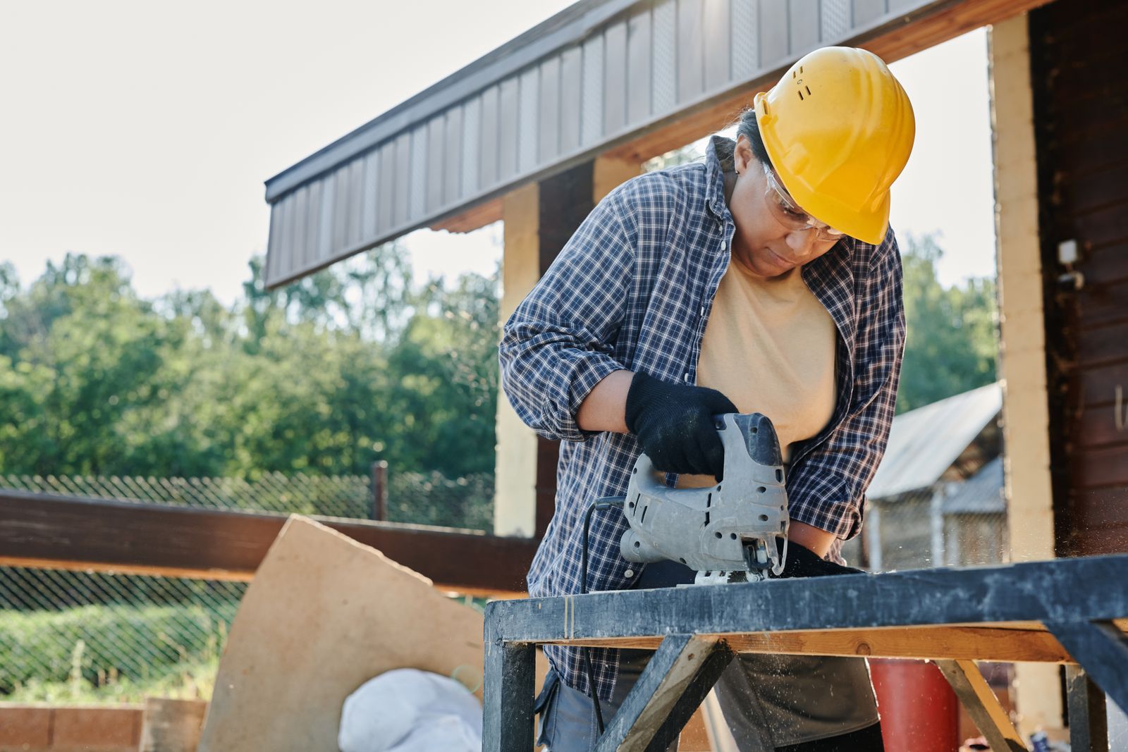 Buildwell carpenters working inside a contained job site